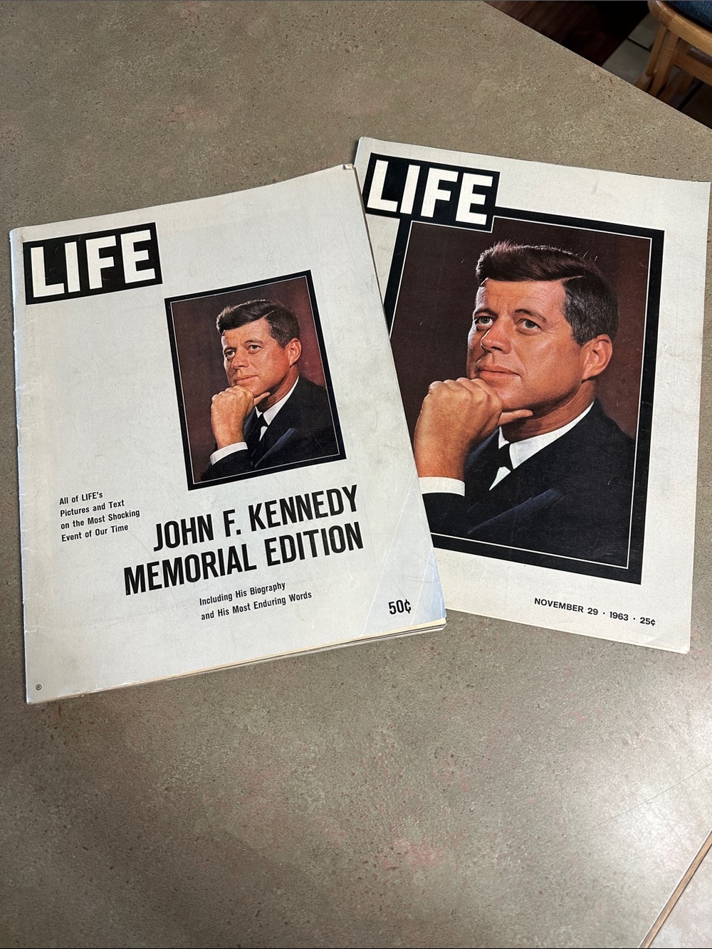 2 Vintage LIFE John F. Kennedy Memorial Edition Magazines